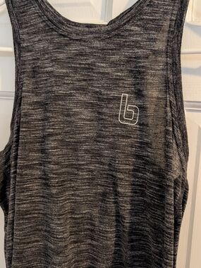 Gray Marbled Athletic Tank with BURNBOOTCAMP Logo "B"